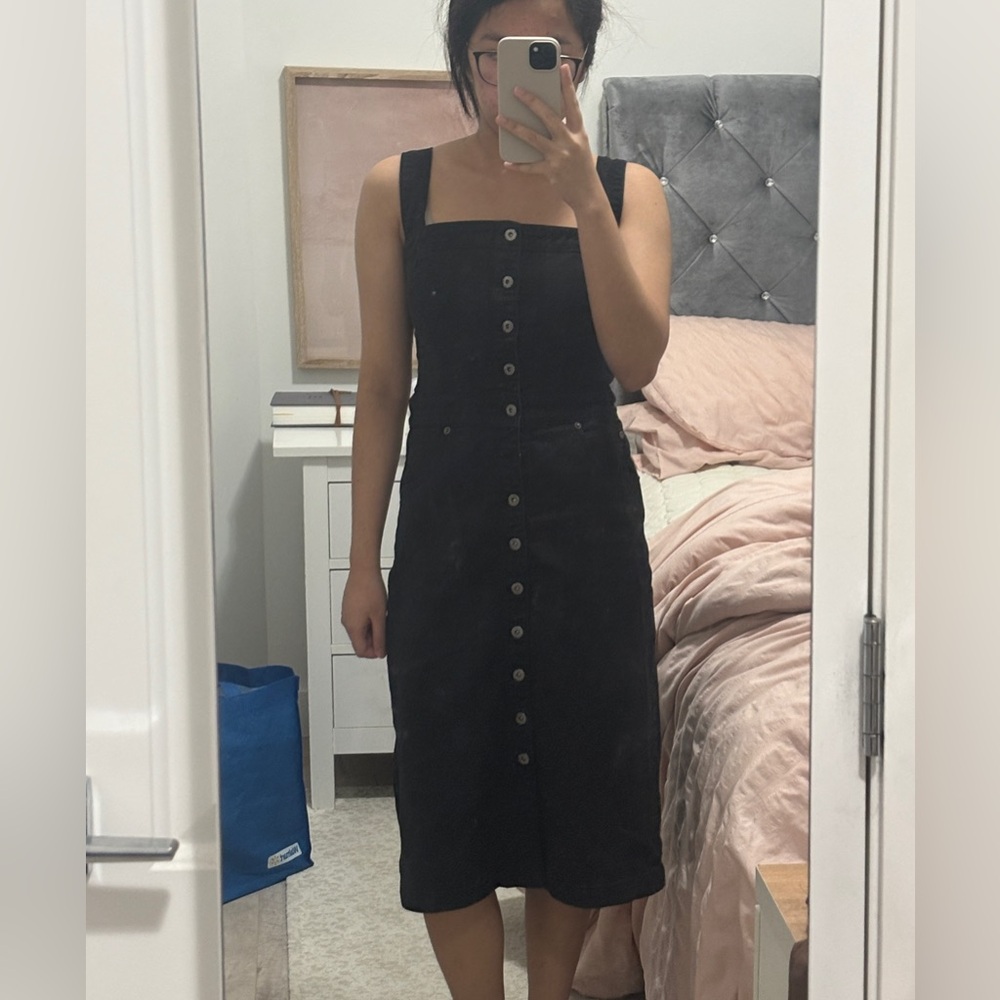 Pistola Black Midi Button-Front Dress